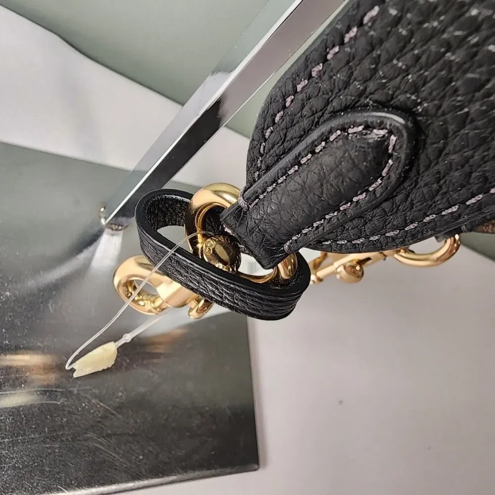 NWT Coach CZ785 Reversible Replacement Adjustable Strap Black Gold Stone Leather
